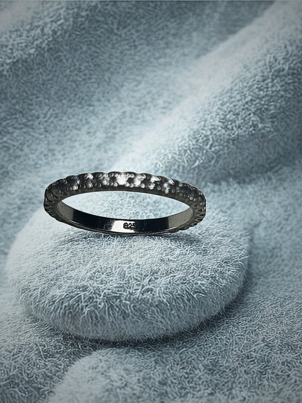 Sterling Silver 925 Eternity Band Ring • CZ Pave • Women’s Stacking Ring